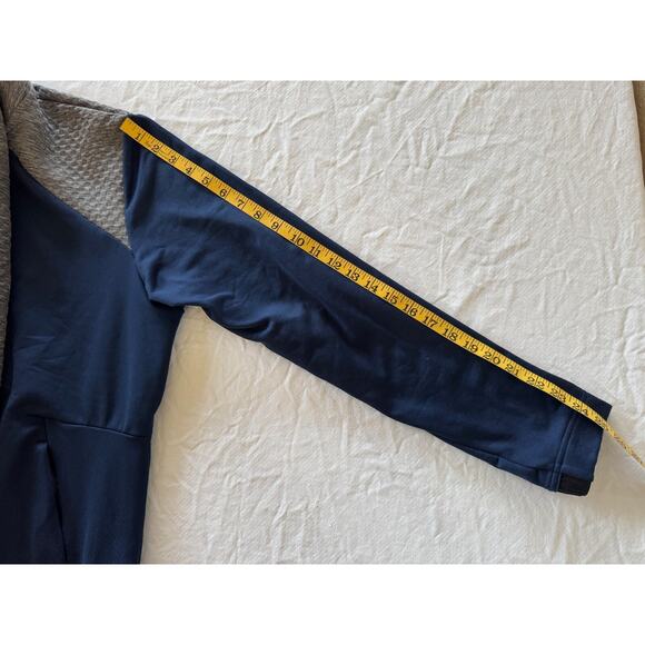 Adidas Golf Jacket Mens Medium Cold Rdy Textured Knit Gray Blue 1/4 Zip Sz L - Picture 6 of 9